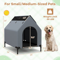 Large/Middle/Small Outdoor Elevated Pet House with Ventilated Windows