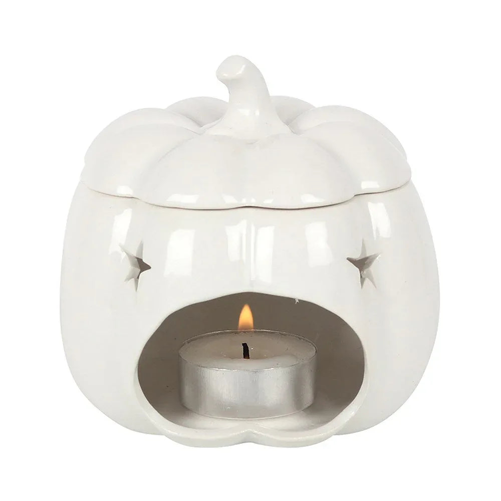 White Autumn and Fall Pumpkin Halloween Oil Burner - BIG FRENCHIES