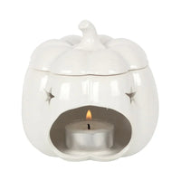 White Autumn and Fall Pumpkin Halloween Oil Burner - BIG FRENCHIES