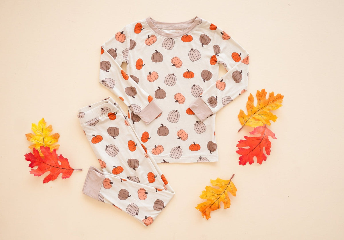 Pumpkins Beige (Women's Long Sleeve PJ) - BIG FRENCHIES
