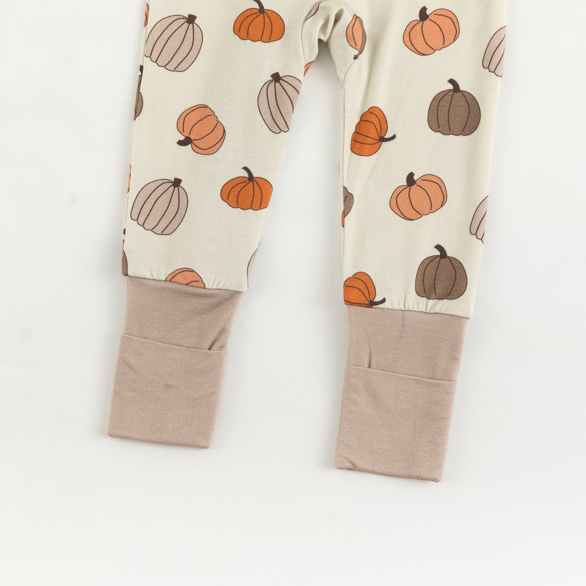 Pumpkins Beige (Convertible Zip Footies) - BIG FRENCHIES