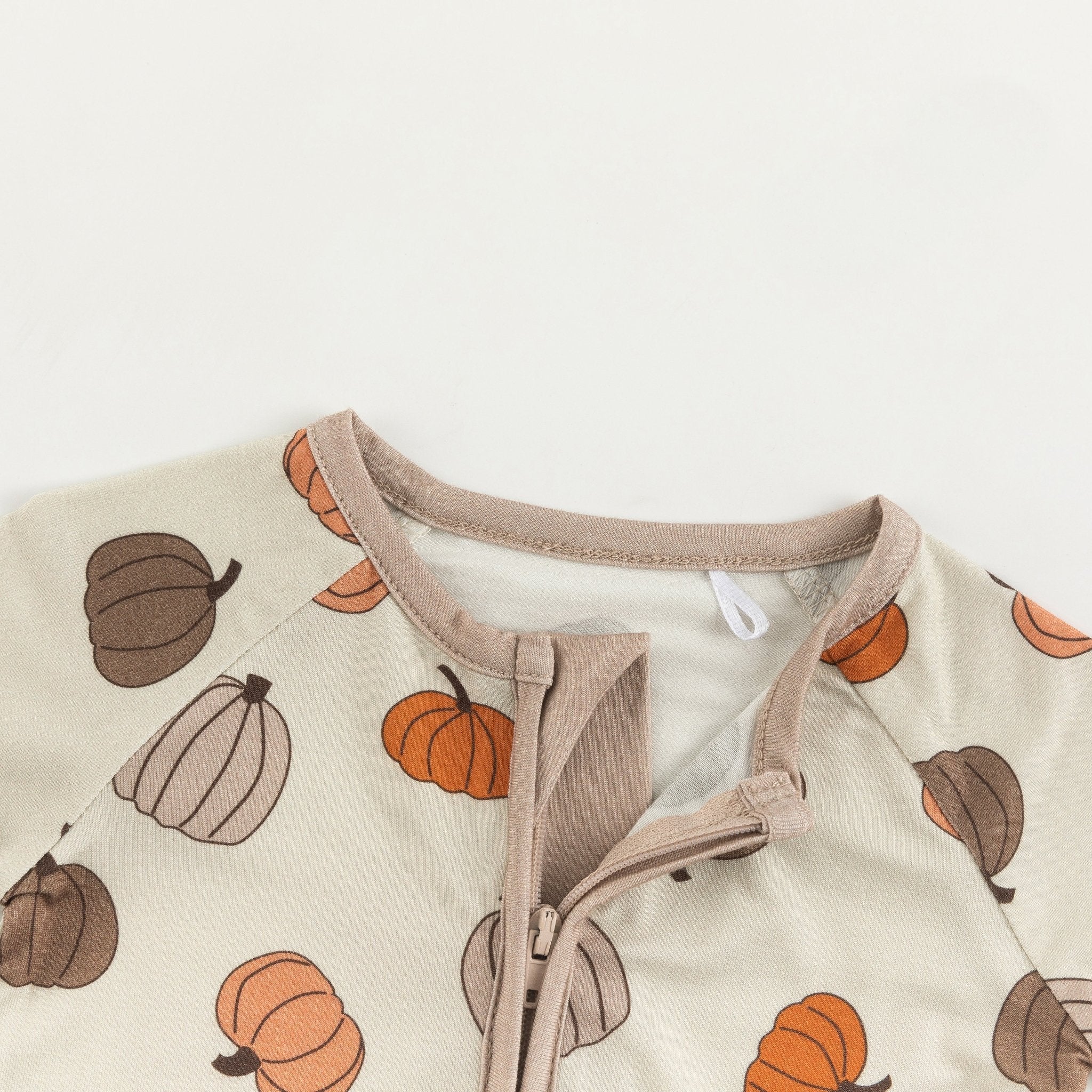 Pumpkins Beige (Convertible Zip Footies) - BIG FRENCHIES