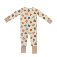 Pumpkins Beige (Convertible Zip Footies) - BIG FRENCHIES