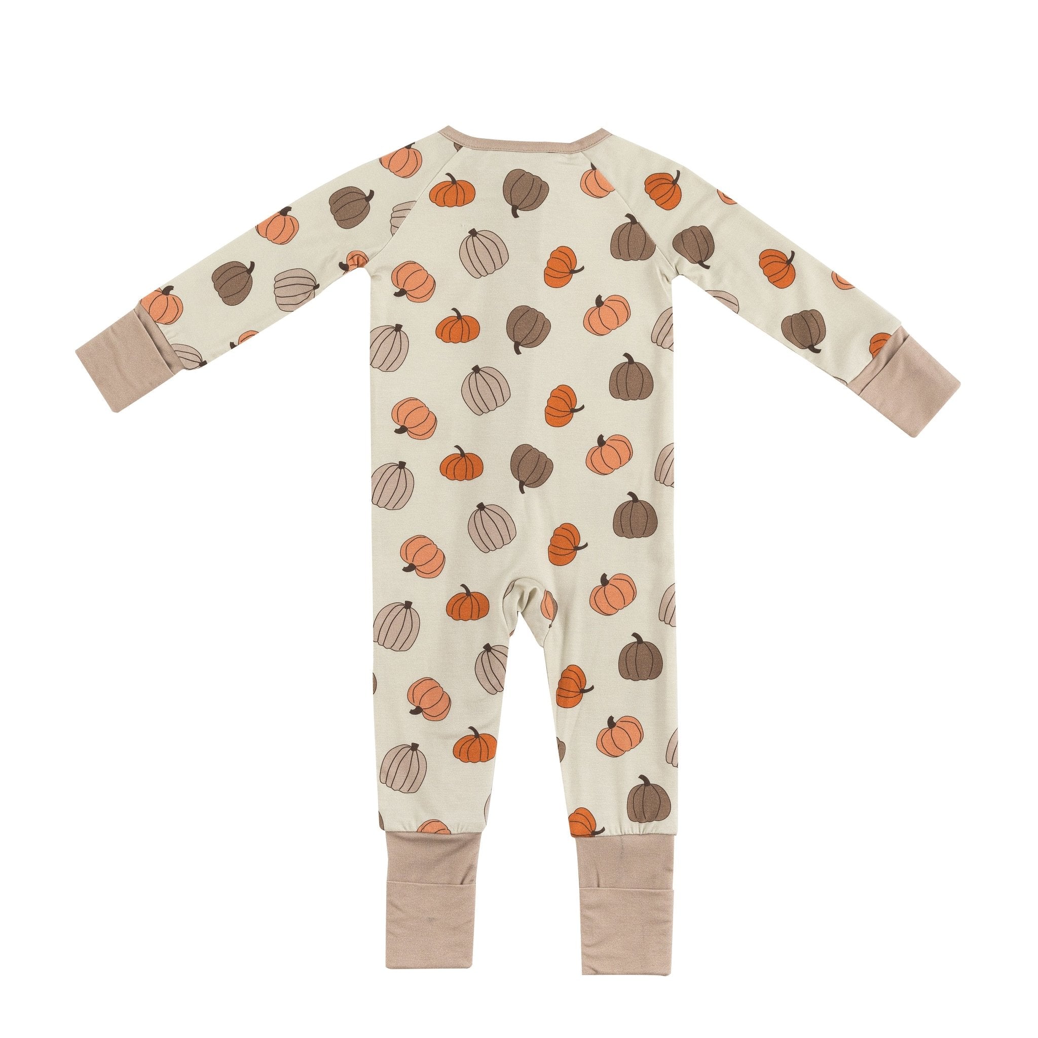 Pumpkins Beige (Convertible Zip Footies) - BIG FRENCHIES