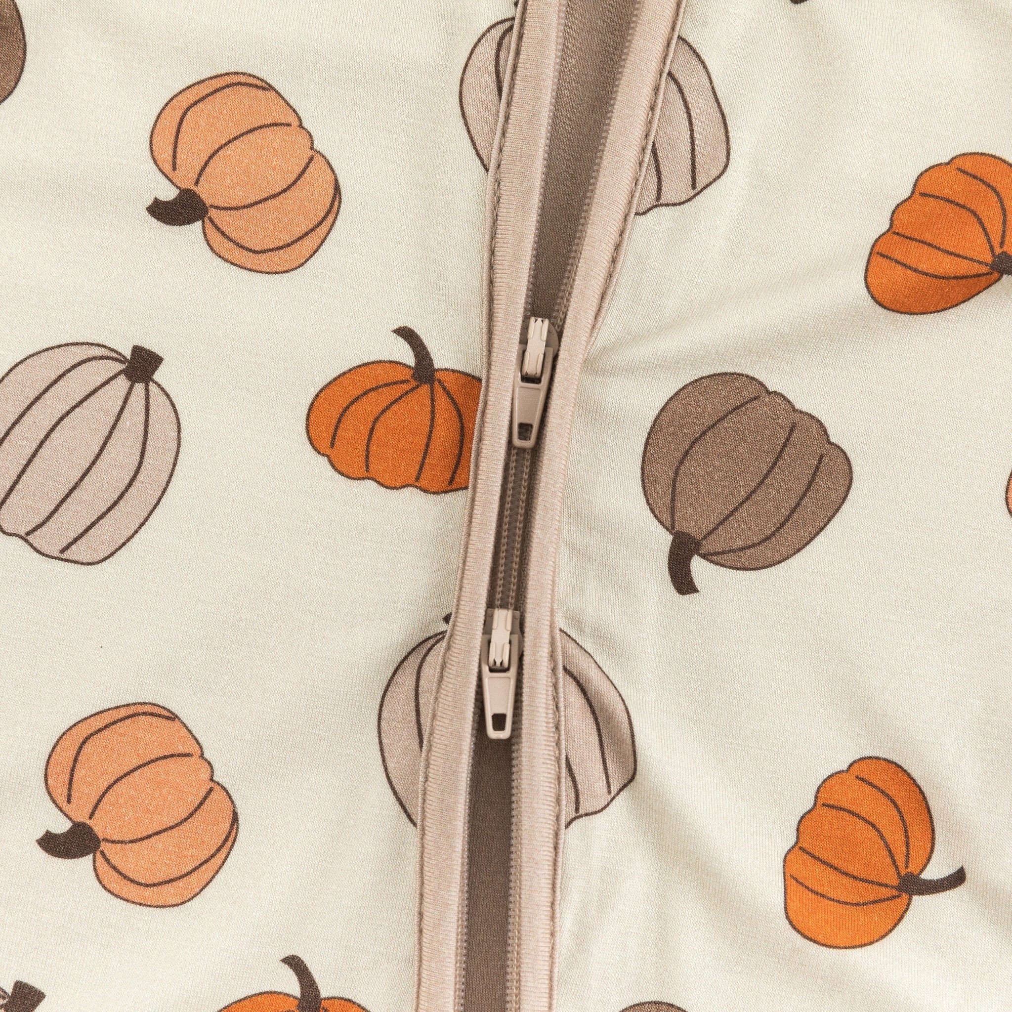 Pumpkins Beige (Convertible Zip Footies) - BIG FRENCHIES