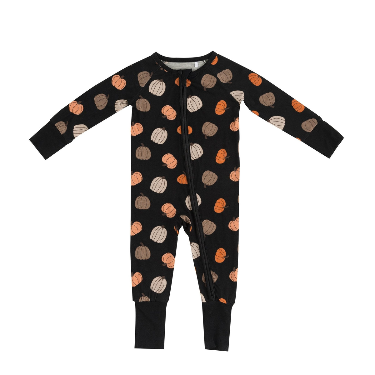 Pumpkins Black (Convertible Zip Footies) - BIG FRENCHIES