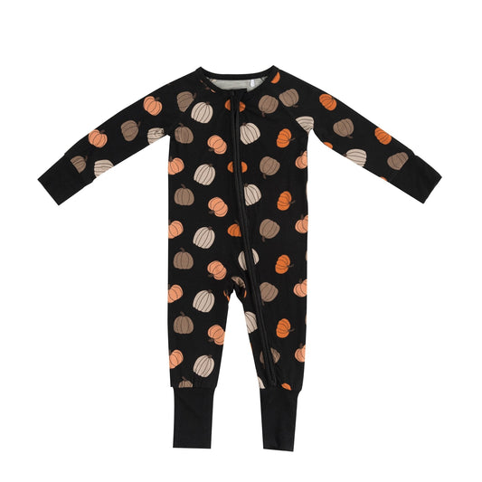 Pumpkins Black (Convertible Zip Footies) - BIG FRENCHIES
