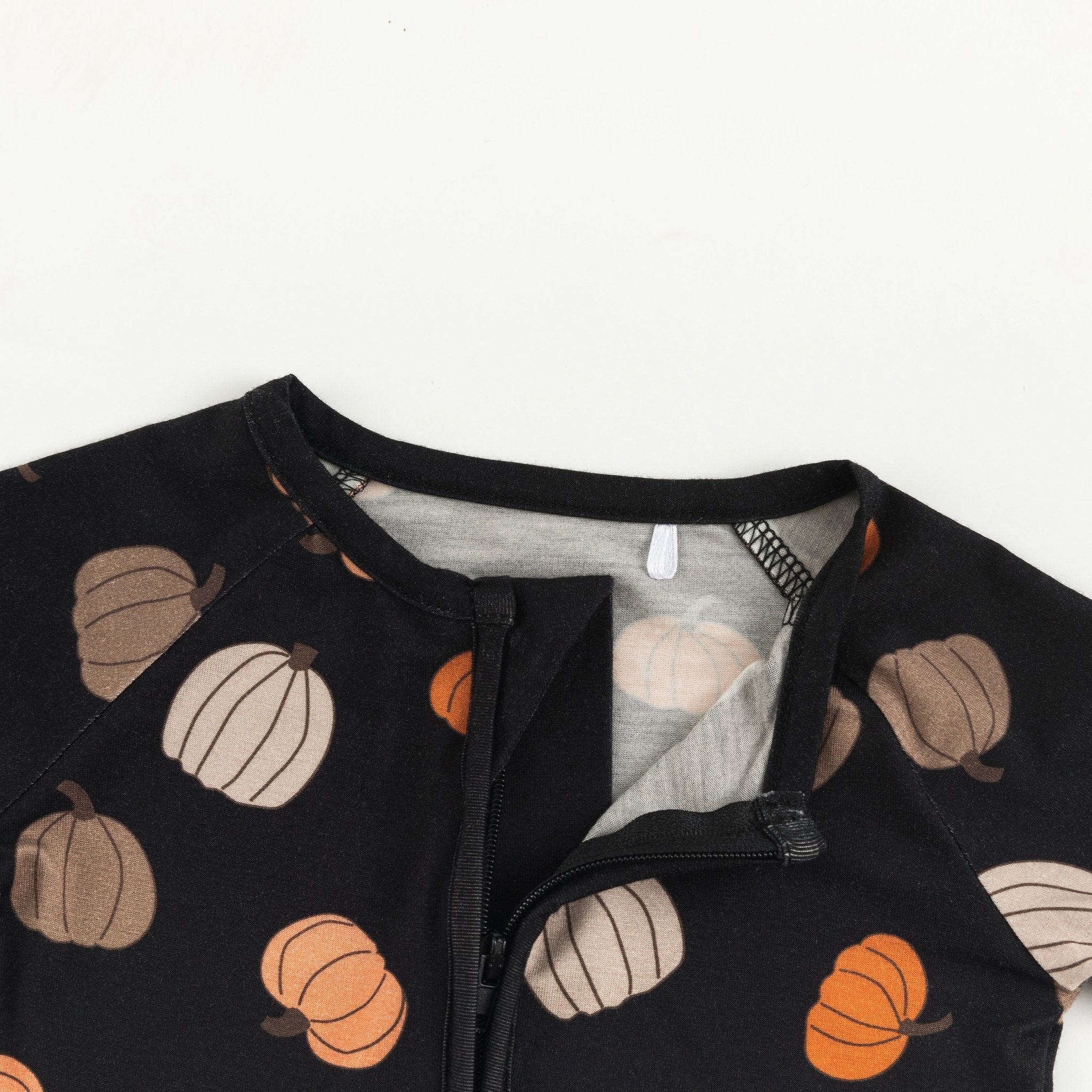 Pumpkins Black (Convertible Zip Footies) - BIG FRENCHIES