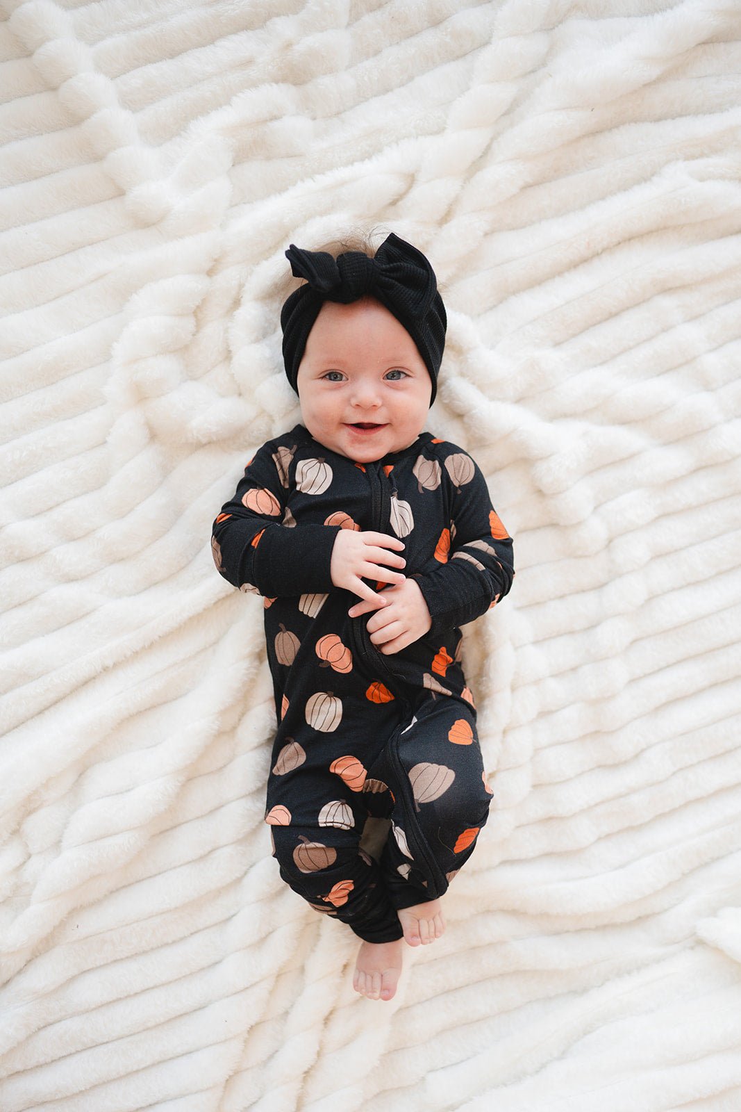 Pumpkins Black (Convertible Zip Footies) - BIG FRENCHIES