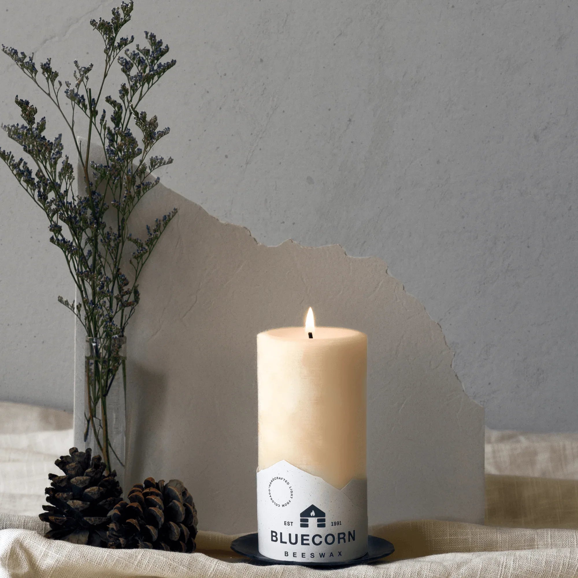 Ivory Pure Beeswax Pillar Candles - BIG FRENCHIES