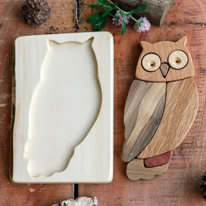 Natural Wood Owl Puzzle - BIG FRENCHIES