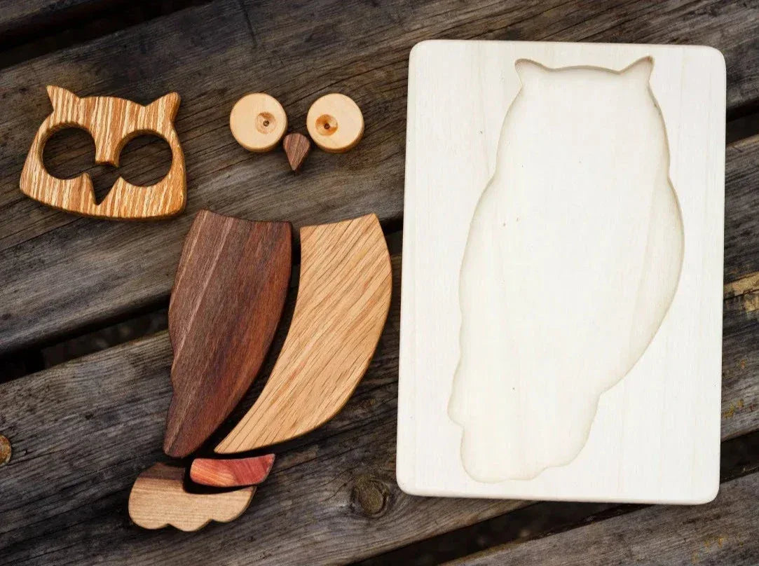 Natural Wood Owl Puzzle - BIG FRENCHIES