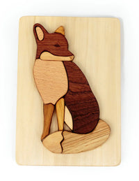 Wooden Fox Puzzle in Natural Wood - BIG FRENCHIES