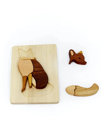 Wooden Fox Puzzle in Natural Wood - BIG FRENCHIES