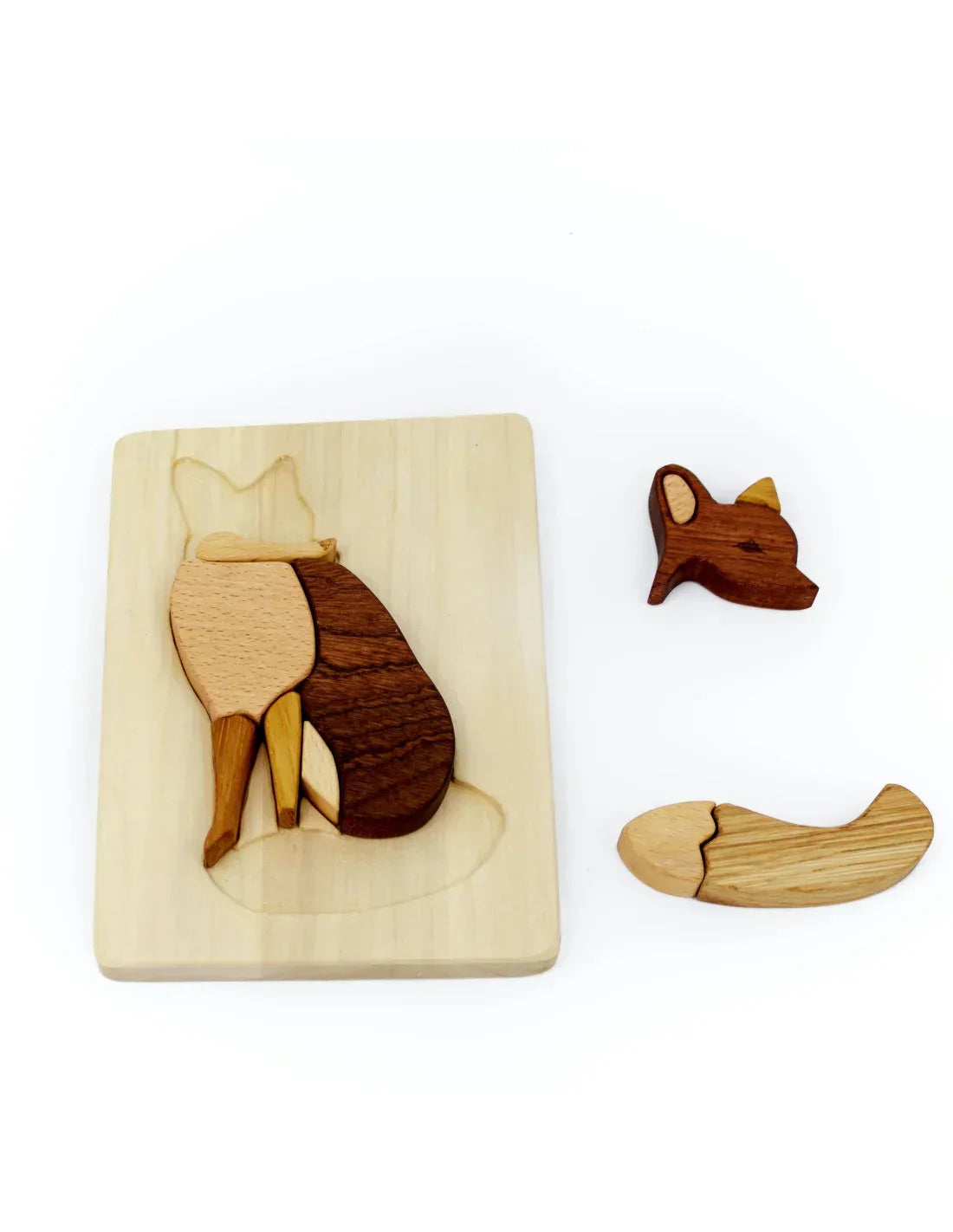 Wooden Fox Puzzle in Natural Wood - BIG FRENCHIES