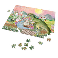Puzzle of Dinosaur with Flowers - BIG FRENCHIES