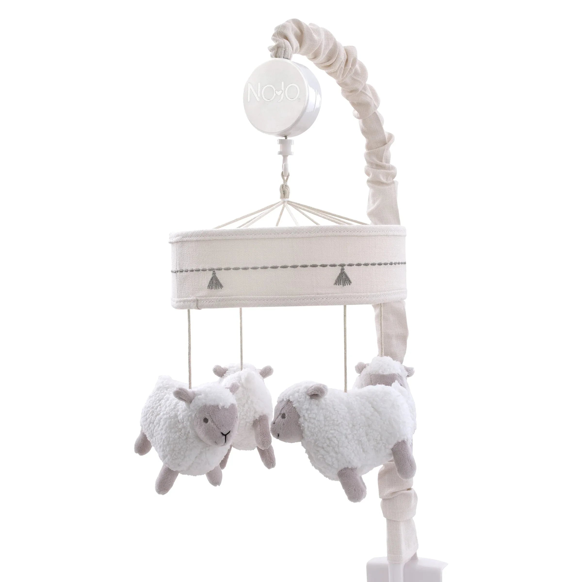 Together is Better White and Taupe Lambs Musical Mobile - BIG FRENCHIES