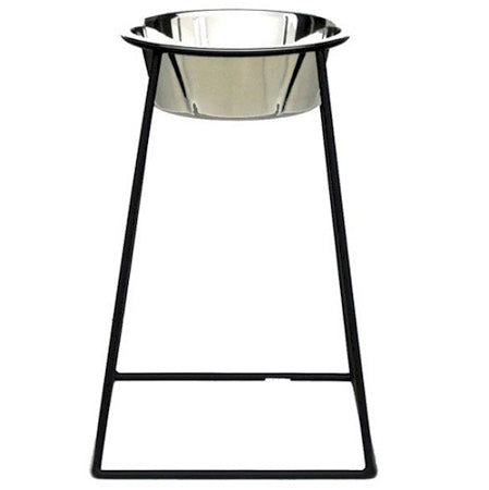 PetsStop Tall Pyramid Elevated Dog Feeder – 18-Inch Extra Tall Wrought Iron Stand with 3-Quart Bowl for Large Dogs