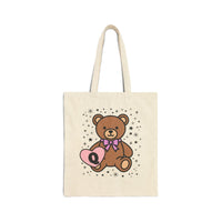 Q: Bear Holding a Heart Tote Bag with Initial - BIG FRENCHIES