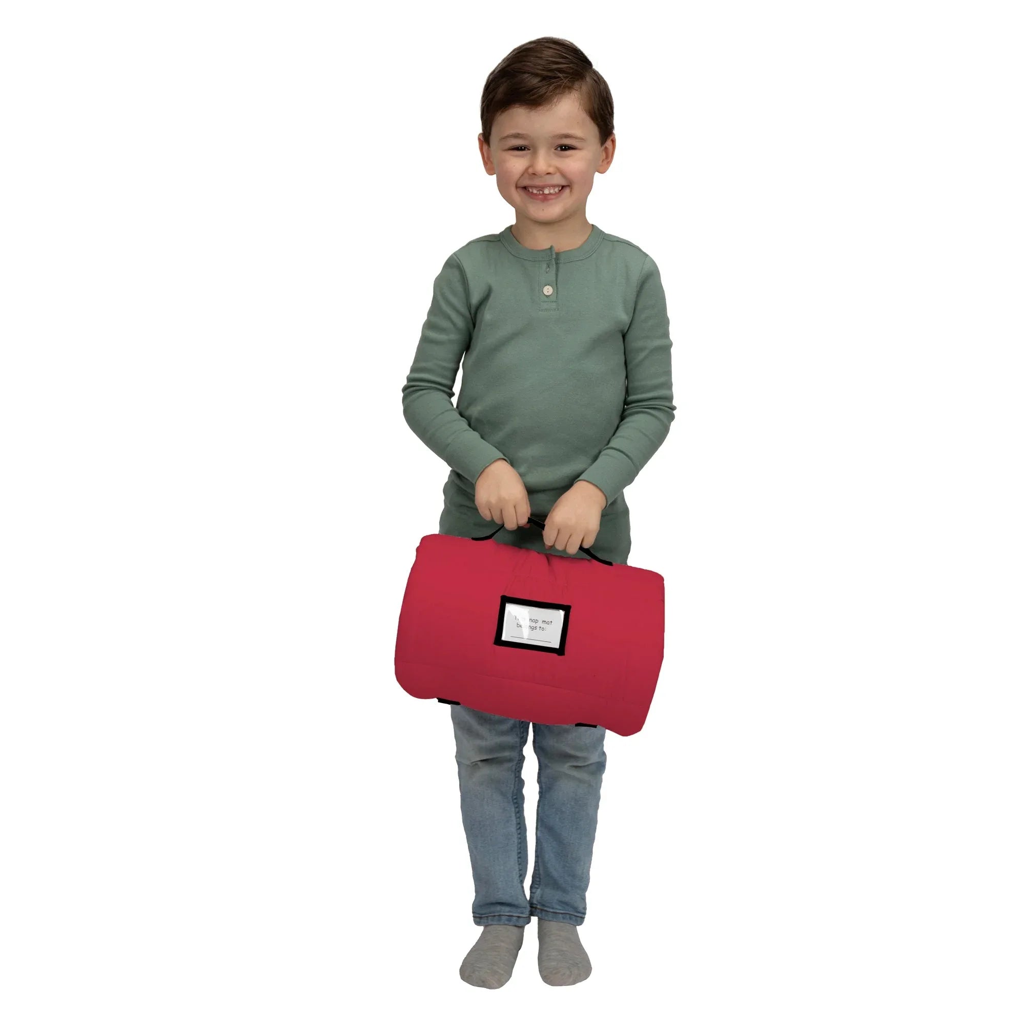 Construction Toddler Nap Mat - Includes Removable Pillow and Attached Fleece Blanket - BIG FRENCHIES