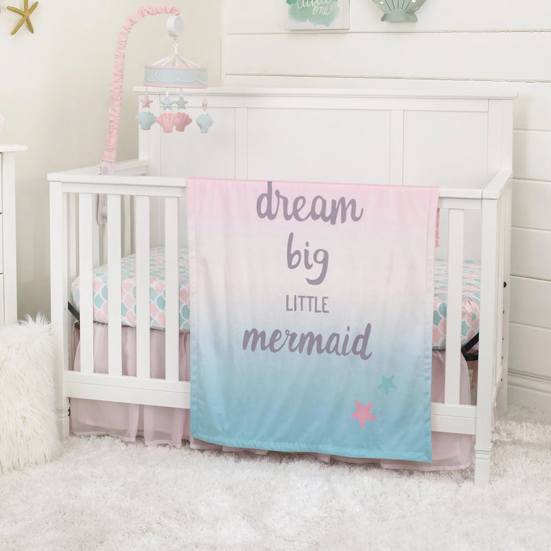 NoJo Sugar Reef Mermaid Super Soft Ombre Baby Blanket, Dream Big Little Mermaid - BIG FRENCHIES