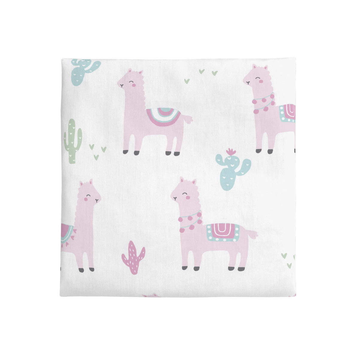 NoJo Super Soft Pink Llama Nursery Crib Fitted Sheet - BIG FRENCHIES