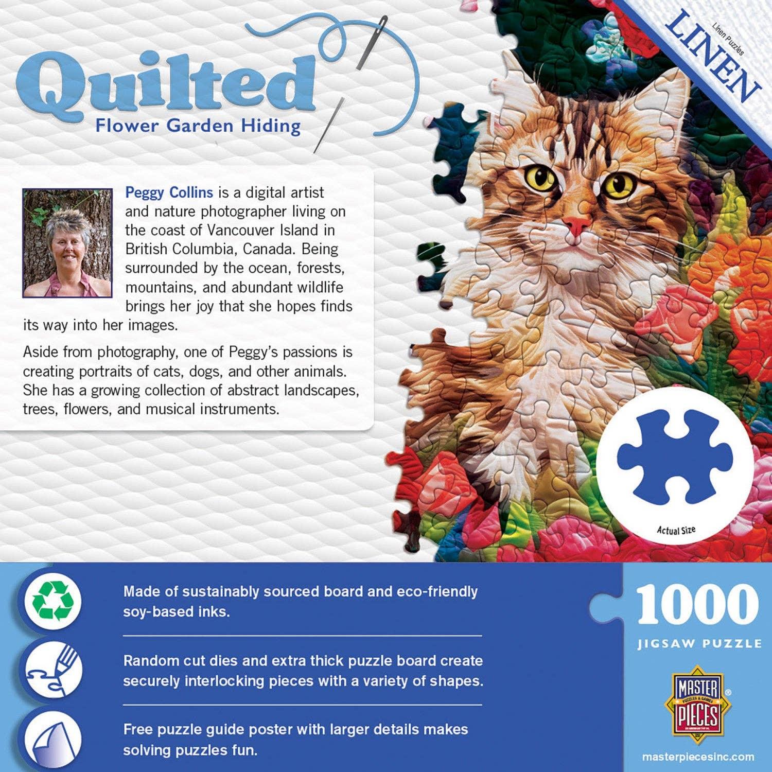Quilted - Flower Garden Hiding 1000 Piece Puzzle | Masterpieces Puzzles - BIG FRENCHIES