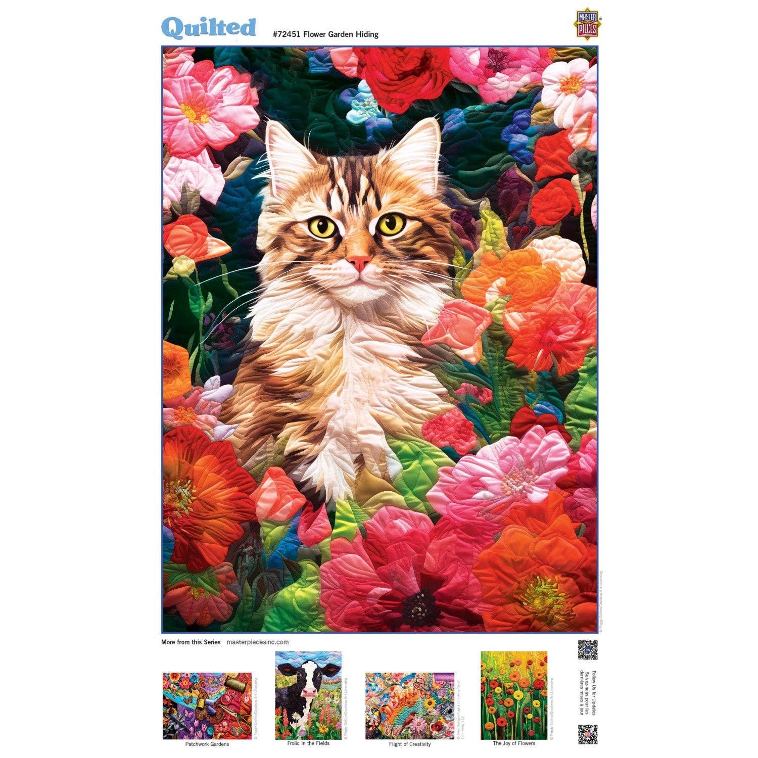 Quilted - Flower Garden Hiding 1000 Piece Puzzle | Masterpieces Puzzles - BIG FRENCHIES