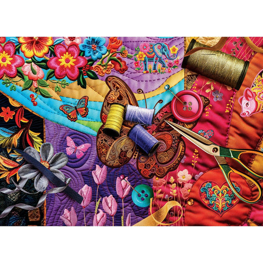 Quilted - Patchwork Gardens 1000 Piece Puzzle | Masterpieces Puzzles - BIG FRENCHIES