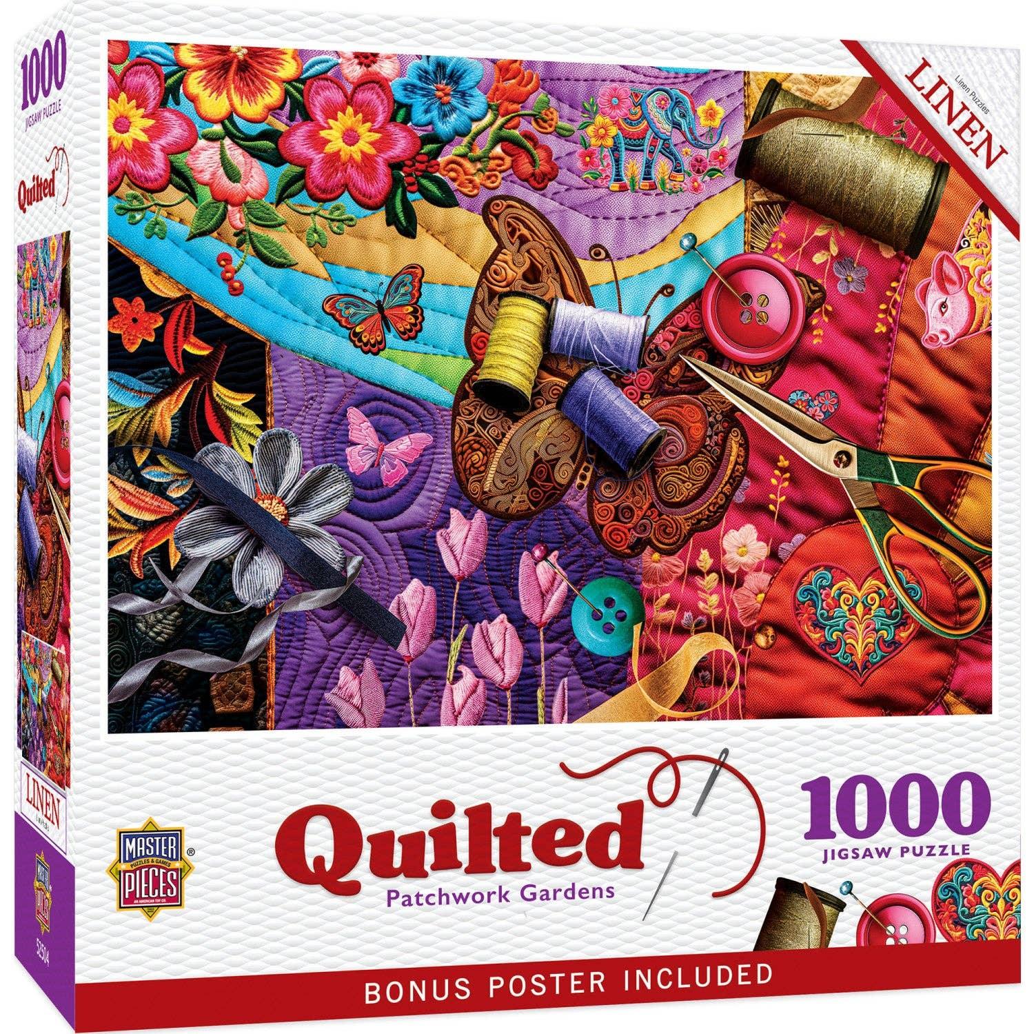 Quilted - Patchwork Gardens 1000 Piece Puzzle | Masterpieces Puzzles - BIG FRENCHIES