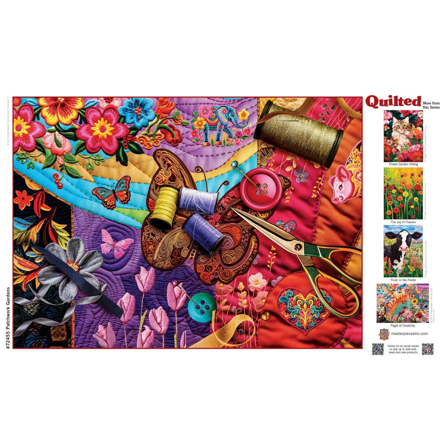 Quilted - Patchwork Gardens 1000 Piece Puzzle | Masterpieces Puzzles - BIG FRENCHIES