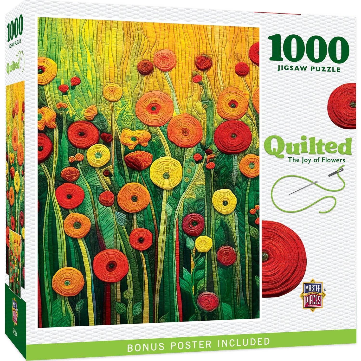 Quilted - The Joy of Flowers 1000 Piece Puzzle by Masterpieces Puzzles - BIG FRENCHIES