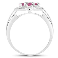 1.54 Carat Genuine Ruby .925 Sterling Silver Ring
