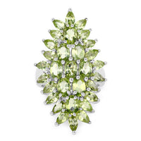 8.89 Carat Genuine Peridot .925 Sterling Silver Ring