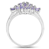 1.61 Carat Genuine Tanzanite .925 Sterling Silver Ring