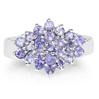 1.61 Carat Genuine Tanzanite .925 Sterling Silver Ring