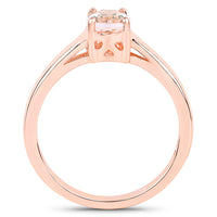 0.70 Carat Genuine Morganite .925 Sterling Silver Ring