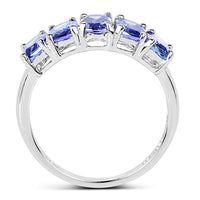 2.65 Carat Genuine Tanzanite .925 Sterling Silver Ring