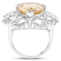 5.71 Carat Genuine Citrine .925 Sterling Silver Ring