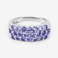 1.54 Carat Genuine Tanzanite .925 Sterling Silver Ring
