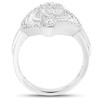 1.22 Carat Genuine White Diamond .925 Sterling Silver Ring