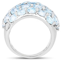 5.51 Carat Genuine Blue Topaz .925 Sterling Silver Ring