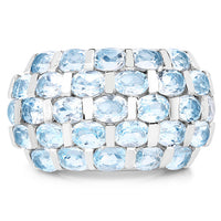 5.51 Carat Genuine Blue Topaz .925 Sterling Silver Ring