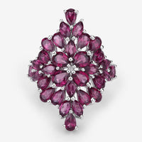 7.52 Carat Genuine Rhodolite .925 Sterling Silver Ring