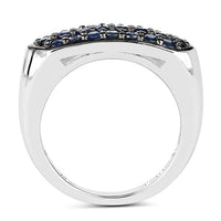 0.99 Carat Genuine Blue Sapphire .925 Sterling Silver Ring