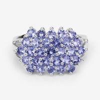 2.03 Carat Genuine Tanzanite .925 Sterling Silver Ring