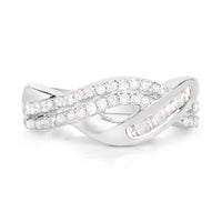 0.47 Carat Genuine White Diamond .925 Sterling Silver Ring