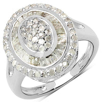 1.08 Carat Genuine White Diamond .925 Sterling Silver Ring