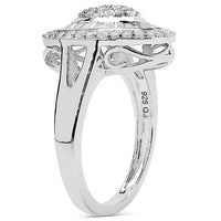 1.08 Carat Genuine White Diamond .925 Sterling Silver Ring