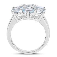 3.57 Carat Genuine  Blue Topaz .925 Sterling Silver Ring